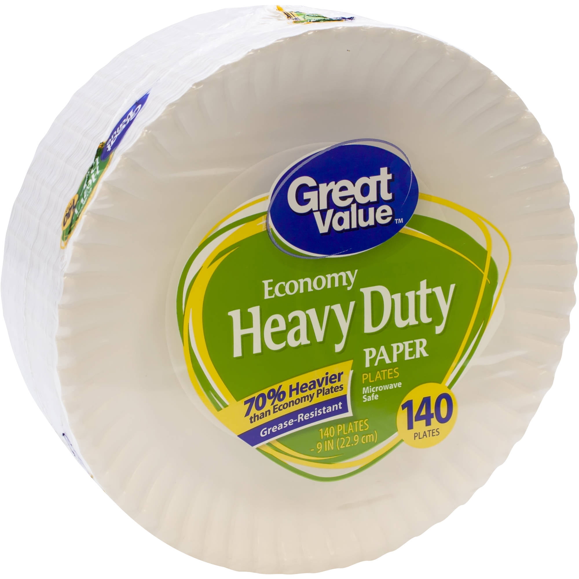 Great Value Economy Heavy Duty Paper Plates, 140 count