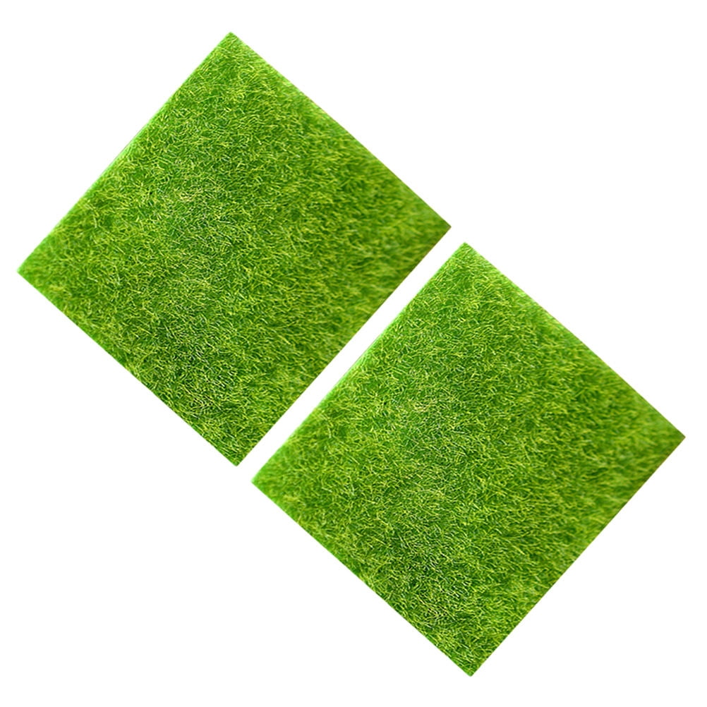 MLINS  2 Pcs Simulated Moss Decoration Artificial Garden Grass Ornament Green