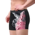 thumbnail image 2 of Sikiie Pink White Ocean Waves Print Men's Boxer Briefs, Elastic Waistband Boxer Briefs Leggings-Medium, 2 of 5