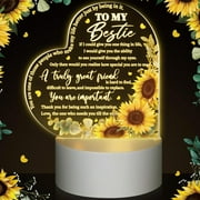 Acrylic Night Light Friend Gifts for Women Birthday Gifts for Her Friendship Gifts for BFF Teen Girls Besties Sister Coloured Flower Lamp with Warm Colors LED Lamp Base(Flower)