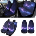 thumbnail image 2 of Uorisanigo Galaxy Print Seat Cover Full Set Universal Headrest Covers with Steering Wheel Covers,Center Console Pad Cover,Seat Belt Shoulder Pads,Handbrake Protector,Keychain,Cup Coasters-18 Pack, 2 of 7