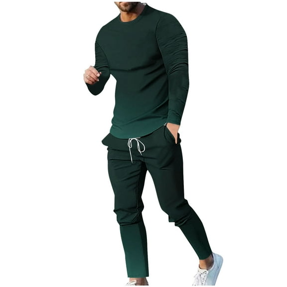 Vibrex Men's Tracksuits 2 Piece Sets Outfits For Men Gradient Sweatsuits Long Sleeve Crewneck Pullover Active Jogging Sportswear Comfy Tops and Drawstring and Straight Leg Sweatpants Matching Sets