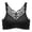 Black, variant on Womens Large Size Beauty Back Wrap Latex No Steel Ring Ice Silk Sports Bra Gathering Underwear Black M