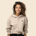 thumbnail image 3 of Dalix Sorcerer Frog Embroidered Fleece Cropped Long Sleeve Hoodie Womens in Heather Dust L Large, 3 of 5