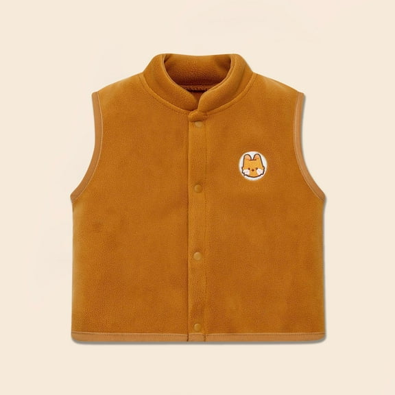 YUSIIM Toddler Girls Fleece Vest Jacket- Warm Sleeveless Casual Cute Kids Fall Clothes Brown Size 1-5 T