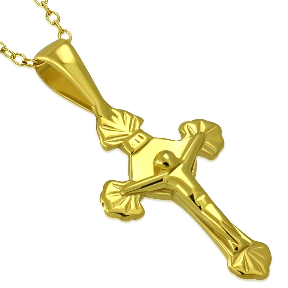 925 Sterling Silver Religious Cross Classic Crucifix Pendant Necklace