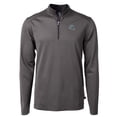 thumbnail image 2 of Men's Cutter & Buck Black Detroit Lions Big & Tall Virtue Eco Pique Micro Stripe Tri-Blend Quarter-Zip Jacket, 2 of 3