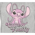 thumbnail image 2 of Women's Lilo & Stitch Angel Cute & Fluffy Graphic Tee Athletic Heather 2X Large, 2 of 4