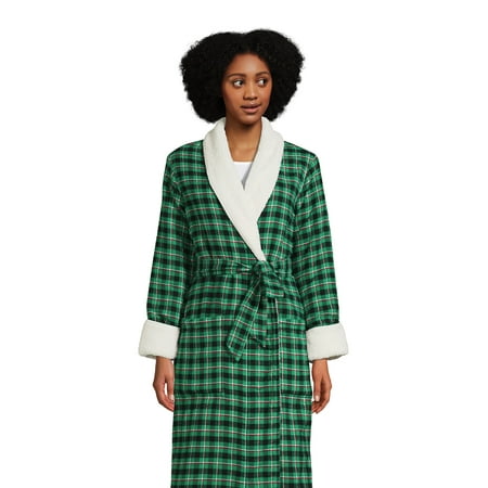 

Lands End Women s Petite Flannel High Pile Fleece Lined Long Robe