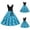A-Sky Blue152, variant on XIAOCHA Women's Polka Dot Dress Fitted Flared off Shoulder Short Sleeves Retro Swing Dress Stretchy Vintage Party Dresses