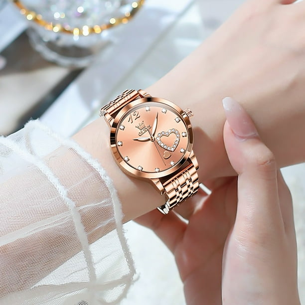 Luxury Diamond Small Female Watch - Stainless Steel Bracelet, Waterproof Amazon.com: OLEVS Women main image 4