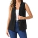 thumbnail image 1 of INSPIRAR CHIC Top sin mangas de botón para mujer, chaleco de algodón y lino, cuello en V, casual, color negro, 1 of 6