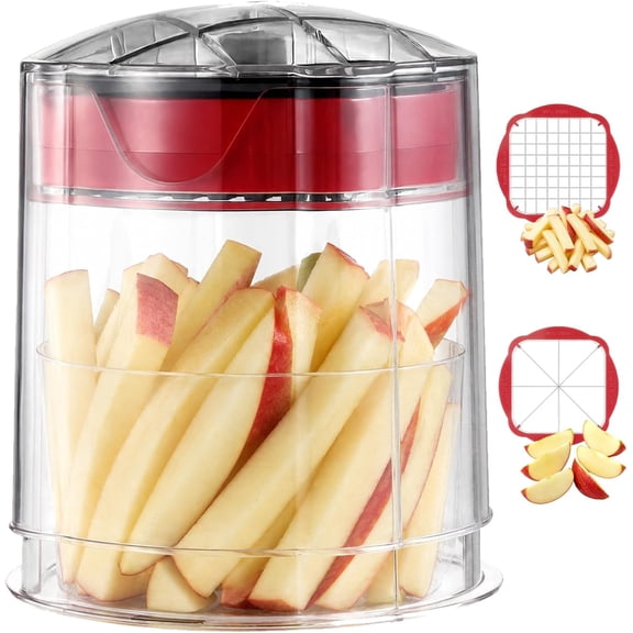 Multi-Functional Vegetable & Fruit Chopper, French Fry Cutter for Potatoes, Onion Chopper, Apple Slicer and Corer, Professional Manual Vegetable Dicer, 420 Stainless Steel Blades (A-1 Set)
