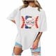 thumbnail image 1 of Mujeres verano casual moda sexy cuello redondo camisa t mama manga corta letras imprimir camisetas tops blusa Pompotops  hkajfhjk465442, 1 of 6
