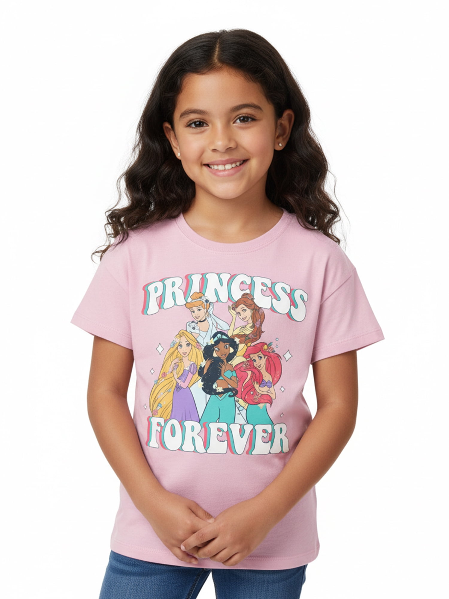 Disney Princess Girls Short Sleeve Graphic T-Shirt, Sizes 4-16