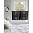 thumbnail image 4 of Half Window Curtain 36 Inches Long, Black Boho Geometric Window Treatment Curtain Drapes, Vintage Southwestern Stripes Small Tier Curtains for Bathroom Over Sink, 27.5"x36", 2 Panels, 4 of 7