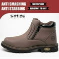 thumbnail image 3 of Steel Toe Boots for Men Industrial Construction Anti-puncture Double Sided Zipper Work Safety Shoes Non-Slip Waterproof Hiking Shoes, 3 of 11