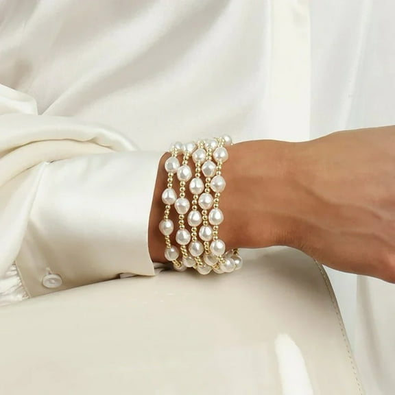 Baroque Pearl Multi-layer Double Beaded Bracelet