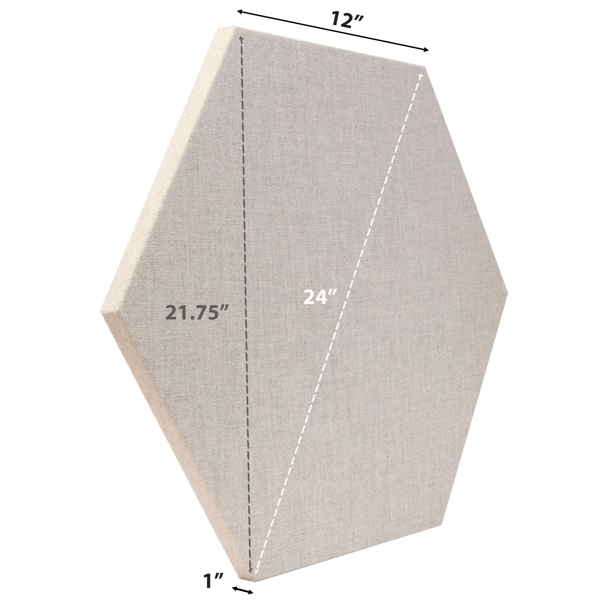 ATS Acoustics Hexagon Fire Rated Sound Absorbing Acoustic Panel 24" x 1" (Platinum)