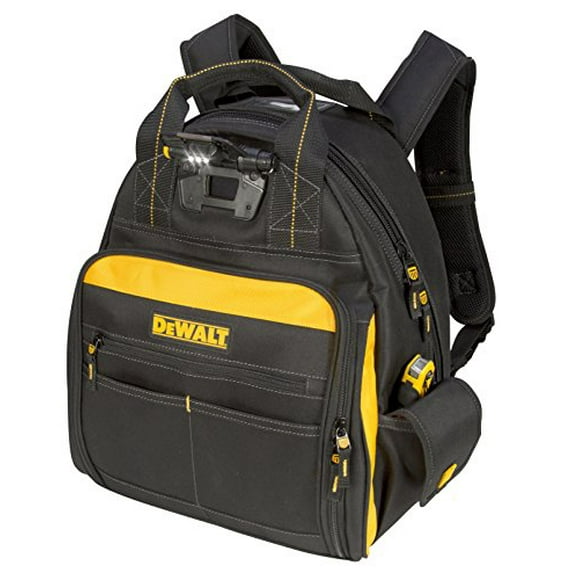 DEWALT DGL523 Lighted Tool Backpack Bag, 57-Pockets