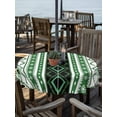 thumbnail image 2 of Outdoor Tablecloth with Umbrella Hole for Patio/Picnic/Party/Camping, Green Black Southwest Waterproof Table Cloth Round Cover Washable, Farmhouse Aztec Boho Ethnic Art (Dia 54"), 2 of 8