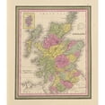 thumbnail image 2 of Vintage Maps 20x22 Black Modern Framed Museum Art Print Titled - Scotland 1849, 2 of 4