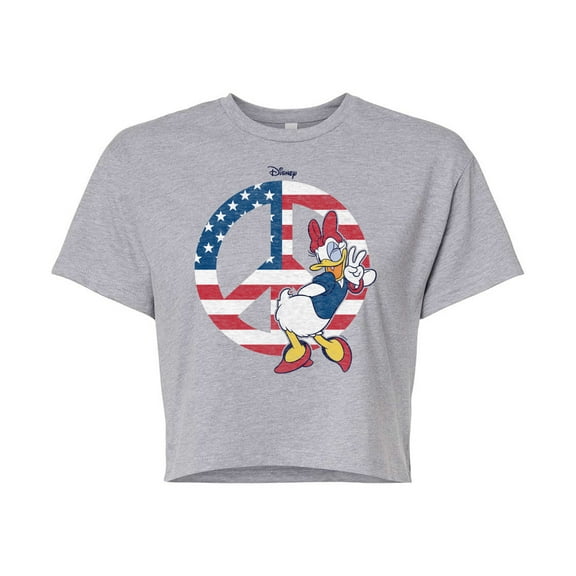 Disney - Americana - Daisy Peace - Juniors Cropped Cotton Blend T-Shirt