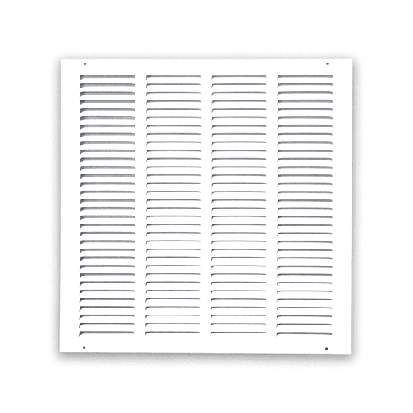 Air Return Grille 1 RA 16″x16″ for Sidewall and Ceiling – Steel Return Air Vent Duct Cover with Screws, Powder-Coated White Finish, Fits Standard Duct Openings, Outer Size 17-3/4″x17-3/4″