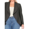 thumbnail image 6 of Women's Plus Size Solid Long Sleeve Waist Length Open Front Office Blazer Jacket, 6 of 7