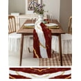 thumbnail image 6 of Red Marble Burlap Cotton Table Runner 13x90 Inches Long, Luxury Gold White Abstract Cracks Artwork Farmhouse Table Runners, Outdoor Dining Tablecloths Decor for Baby Shower/Party/Wedding, 6 of 6