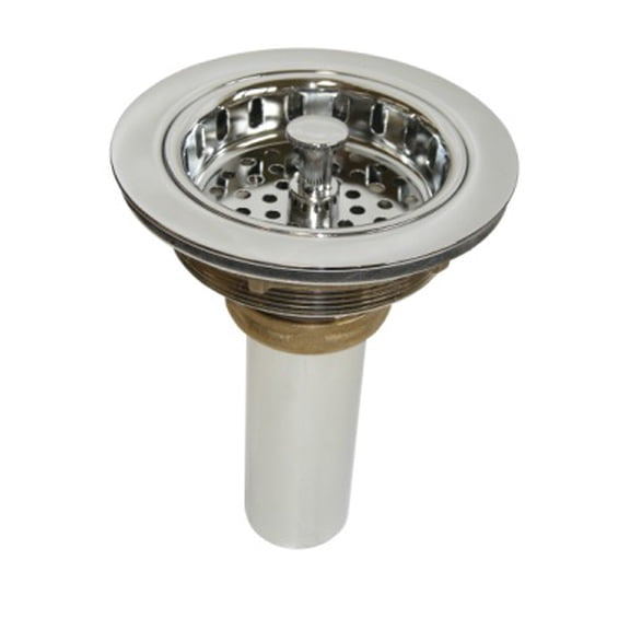 Just JDP-35 Chrome Plated Cast Brass Body with Stainless Steel Basket Strainer