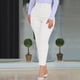 thumbnail image 3 of Pantalones casuales Umfun para mujer, pantalones de tubo de cintura alta con bolsillos para el trabajo, pantalones ajustados lisos, pantalones cómodos, blanco M, 3 of 4