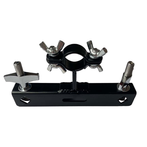 Soporte de campana de tambor de bajo, abrazadera de montaje, accesorios de montaje de abrazadera duradera, soporte de Metal, piezas de ajuste de marco 1 a 2 negros Sunnimix Soporte de montaje para cencerro
