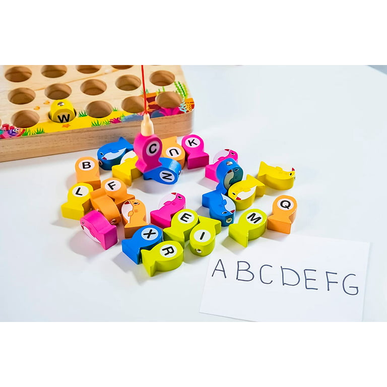 Pidoko Kids Baby Shark Alphabets Fishing Game - Montessori Toys for Toddlers