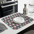 thumbnail image 3 of Gray Christmas Snowman Pattern Dish Drying Mat for Kitchen 1 Pack, Ultra Absorbent Microfiber Dishes Drainer Mats,16x18in(41x46cm), 3 of 6