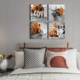 thumbnail image 3 of Burnt Orange Wall Art Rose Flower Pictures Wall Decor for Bathroom Bedroom Black and White Paintings Farmhouse Floral Canvas Prints Romantic Love Theme Posters Artwork Home Decorations 14x14 4Pcs, 3 of 6