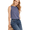 Blue, variant on Casual Cotton Tank Top for Women's High Neck Sleeveless Racerback Fitted Comfortable S-XL