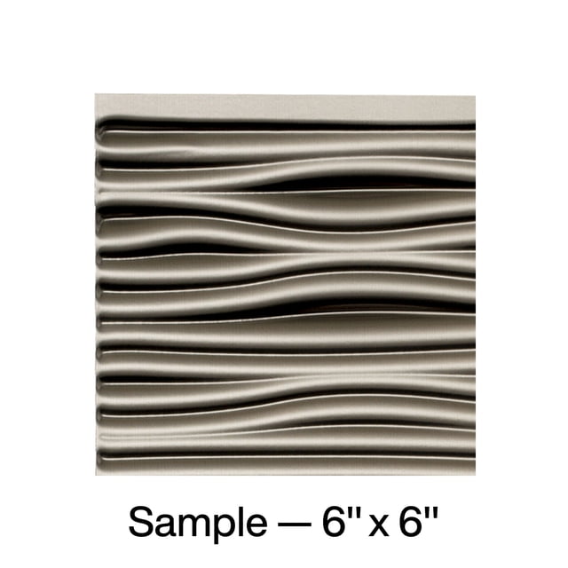 FASÄDE Waves Decorative Vinyl Backsplash Panel in Brushed Nickel (6X6 Inch Sample)