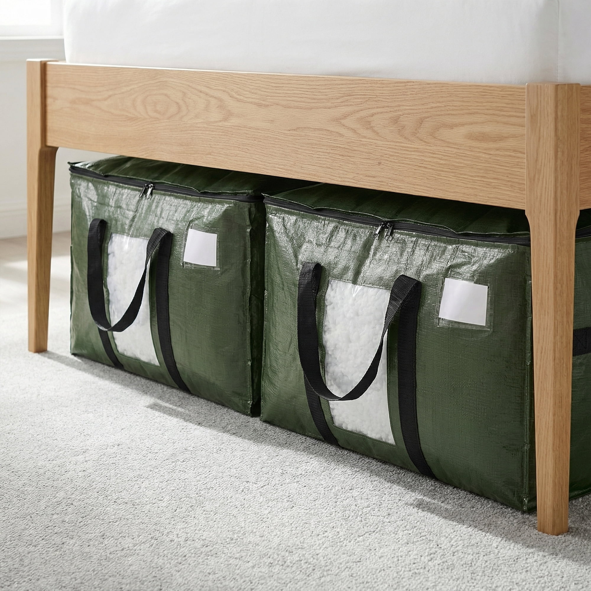 Unique Bargains Storage Bags for and Closet with Handles Green 27.56"x13.78"x16.54"