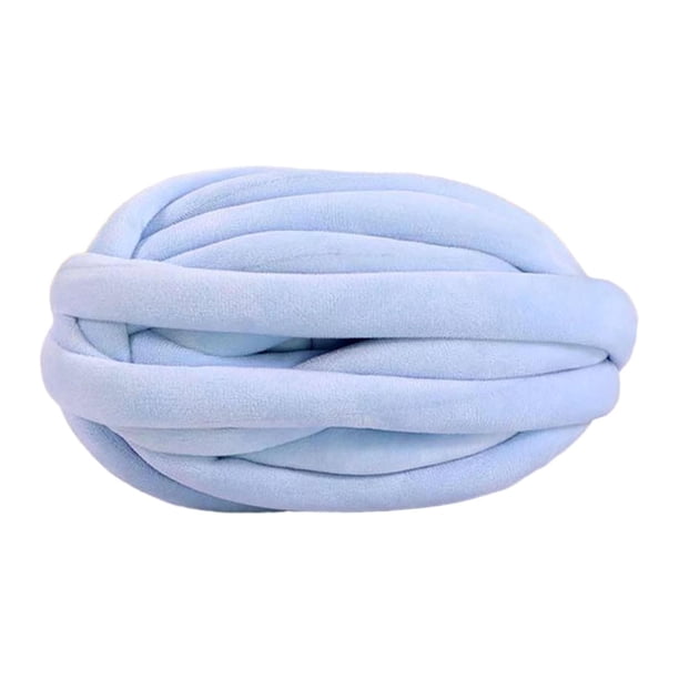 Hilo grueso y grueso para tejer a mano, suave, para crochet, hilo voluminoso, hilo tubular jumbo azul claro