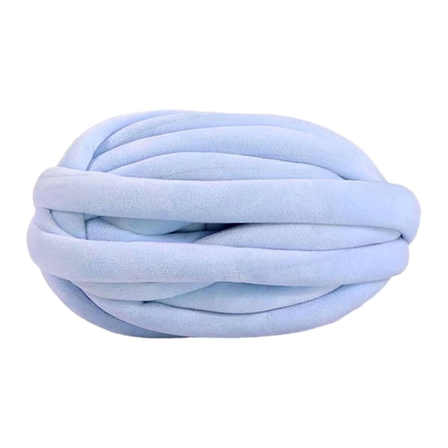 Hilo grueso y grueso, hilo jumbo, hilo lavable para tejer a ganchillo, hilo para tejer a brazo azul claro
