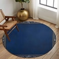 thumbnail image 3 of Round Rugs 6 Ft, Navy Blue Geometric Non Slip Area Rugs for Kitchen Bedroom Entryway, Farmhouse Geo Retro Art Watercolor Washable Carpet Runner Rug Floor Mats for Bedroom Home Decor, 3 of 9
