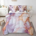 thumbnail image 1 of YST Pink Marble Comforter Set 7 Piece Twin Size, Modern Abstract Marble Bedding Sets For Kids Teens Adult, Stone Pattern Bed In A Bag Marbling Fluid Comforter With Sheet Set, Reversible, 1 of 1