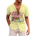 thumbnail image 3 of Wyzesi Undershirt Men V Neck Men's Easter Rabbit and Flower Print Short Sleeve Male Casual Shirt Spring and Summer Compression Shirt Men Slimming Undershirt Body, 3 of 3