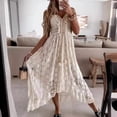 thumbnail image 4 of Robe longue en dentelle de style européen et américain, robe de Rhà grande épissure, document solide, nouveau, été, 2024, 4 of 9