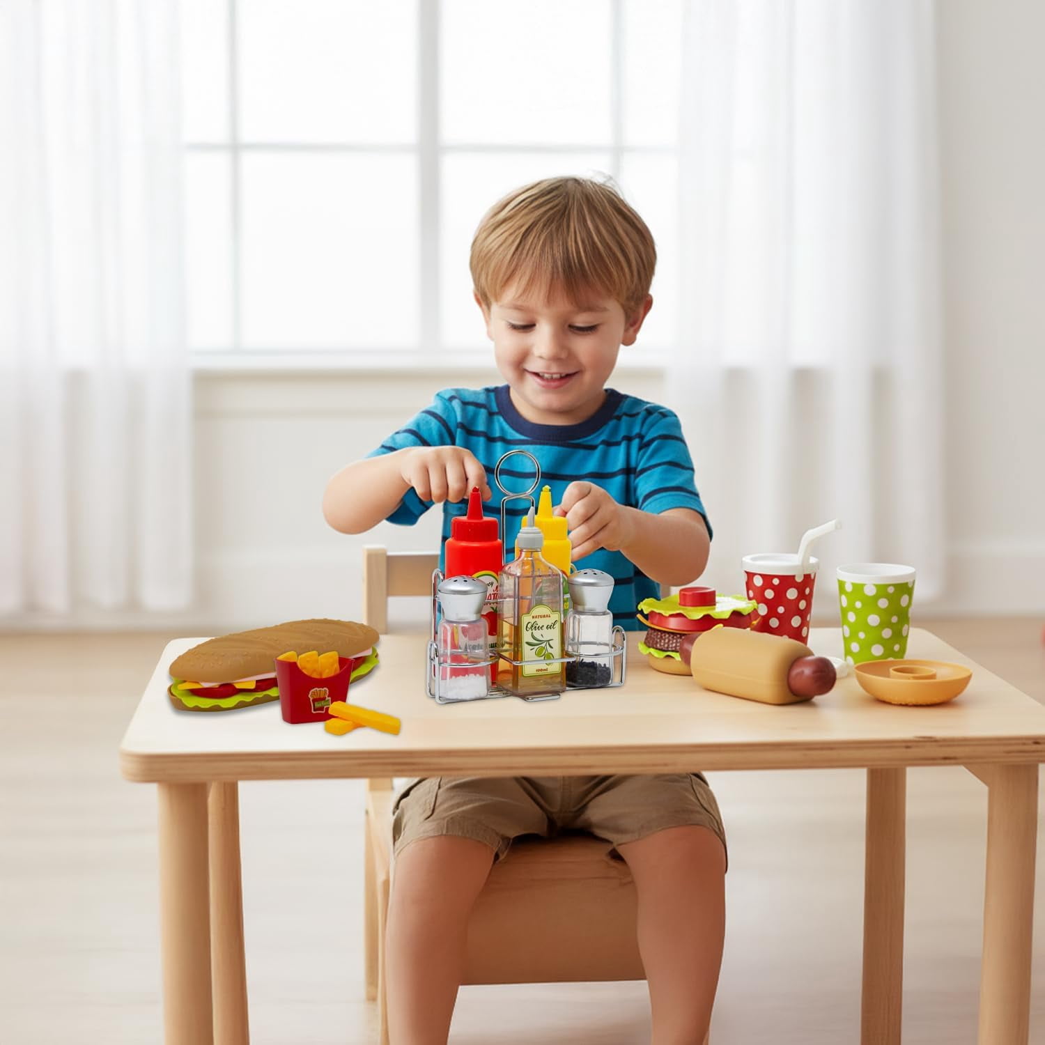 Kiddie Play Food Sets for Kids Kitchen, 38-piece Multicolor