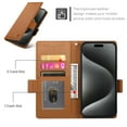 thumbnail image 5 of PU Leather Case Compatible with iPhone 12/12 Pro, Classic Kickstand/Cover/Wallet/Flip Magnetic Protective Case with Card Slots & Horizontal Stand Phone Case for iPhone 12/12 Pro, Brown, 5 of 7
