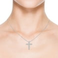 thumbnail image 4 of ANGARA Natural Flat Prong-Set Diamond Cross Pendant in 14K White Gold for Women (Size-2mm| Color-H| Clarity-SI2) | April Birthstone, Anniversary, Jewelry Gift for Women | Natural Diamond Necklace, 4 of 8