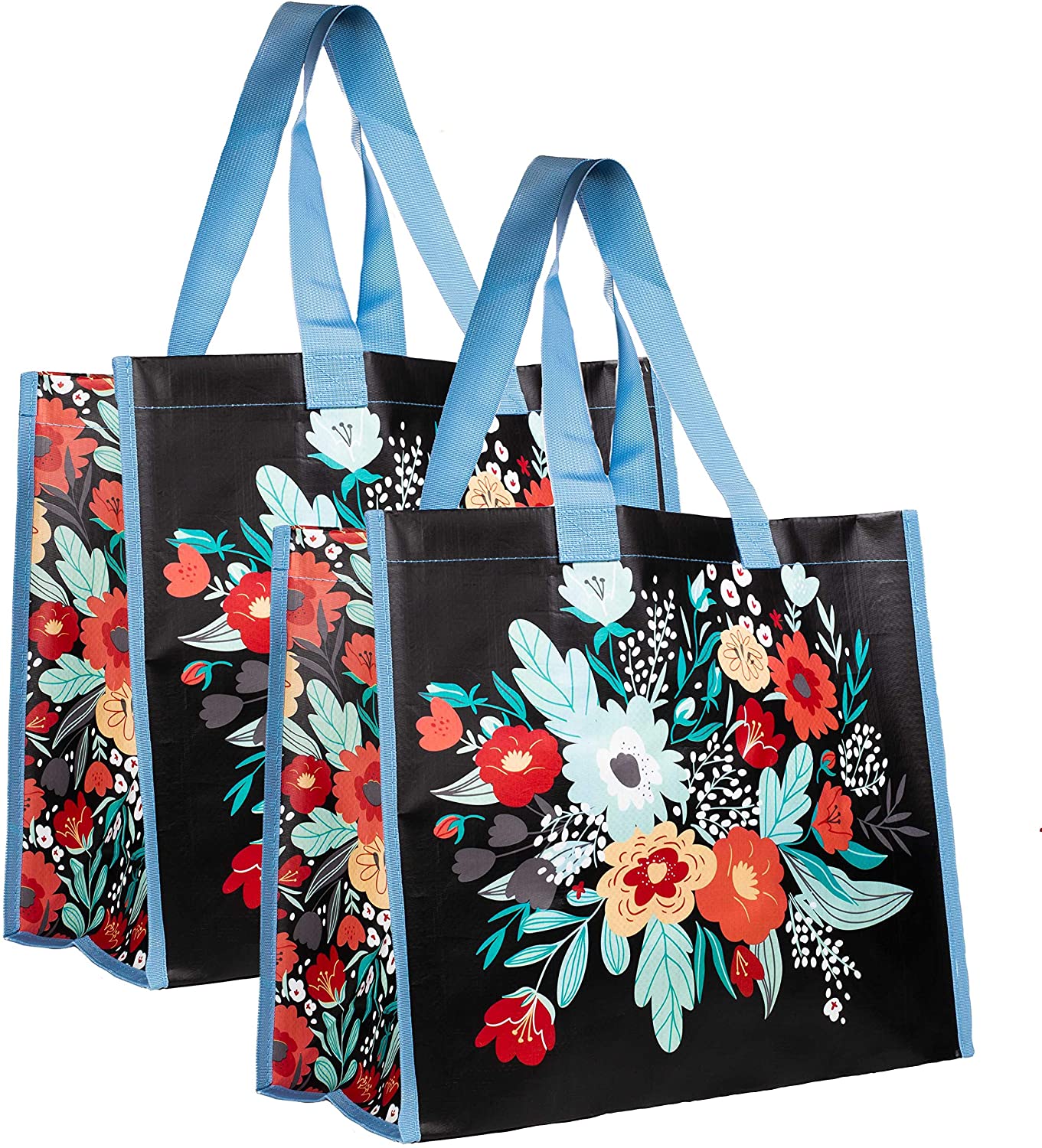 floral reusable shopping bags