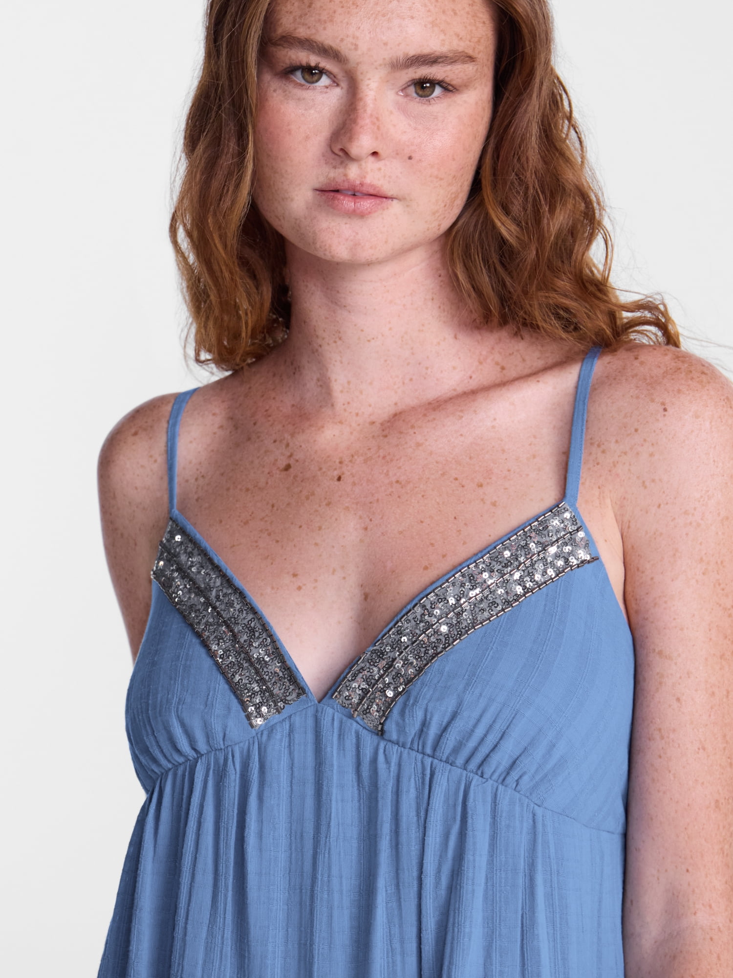 No Boundaries Embellished Trapeze Cotton Dress, Women's XXS-XXL